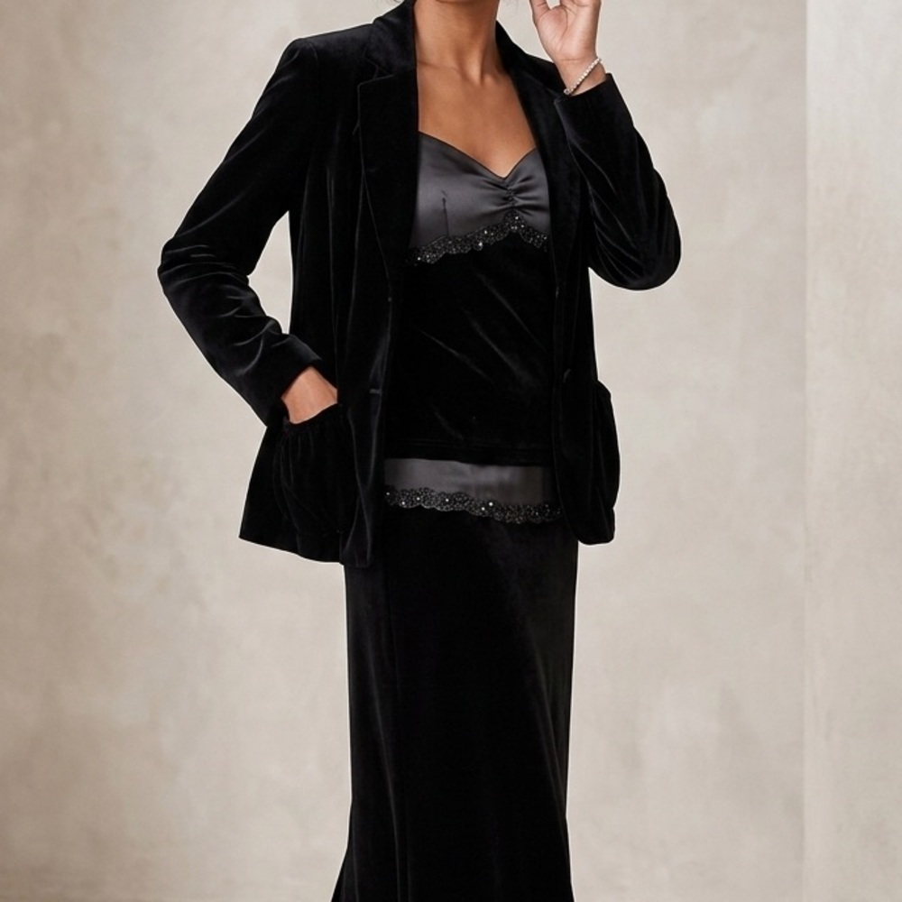 Olsen  3 Piece Velvet Skirt Set